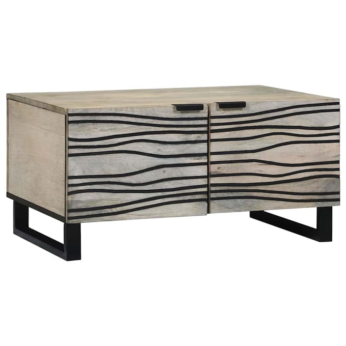 vidaXL - Salontafel - Wit - 80 - x - 50 - x - 40 - cm - Bewerkt - hout