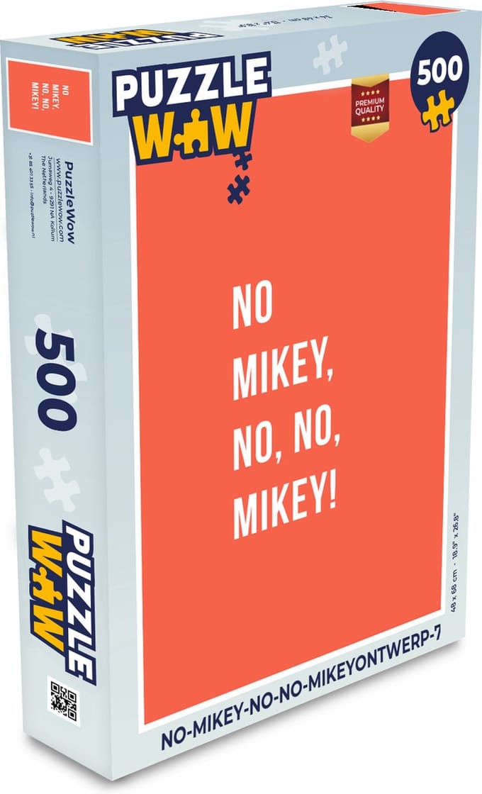Puzzel Quotes - No Mikey, no, no, Mikey! - Oranje - Legpuzzel - Puzzel 500 stukjes