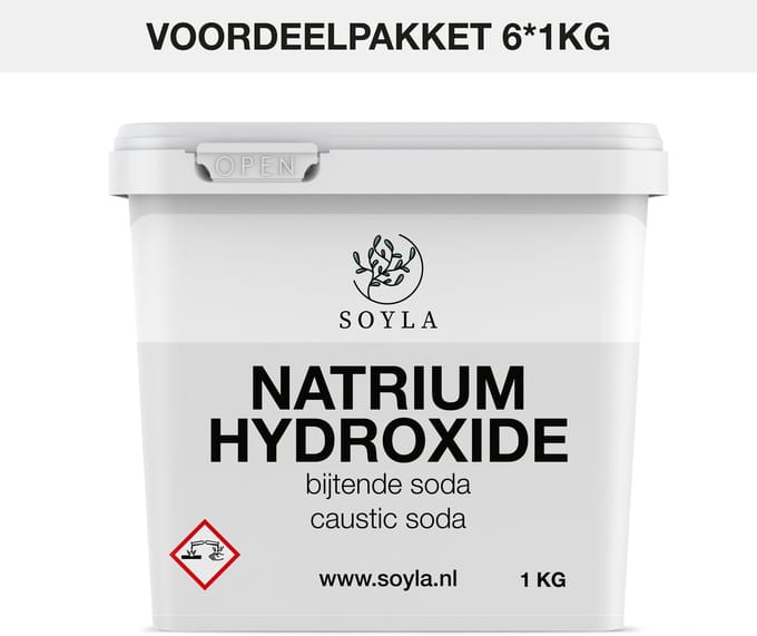 Natriumhydroxide - 6*1 KG - Sodium Hydroxide - Caustic Soda - Bijtende Soda - Natriumhydroxide Voor Zeep - Ontstopper - Afvoerontstopper