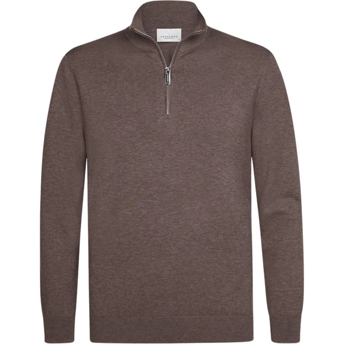 Profuomo Half Zip Pullovers Aubergine Ppxj30002