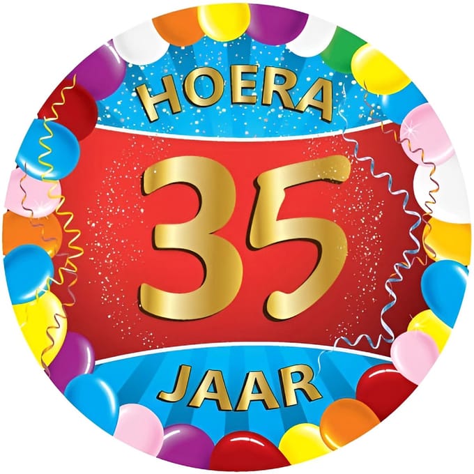 Bierviltjes 35 jaar - 50x stuks - multicolor - verjaardag/feest - feestartikelen
