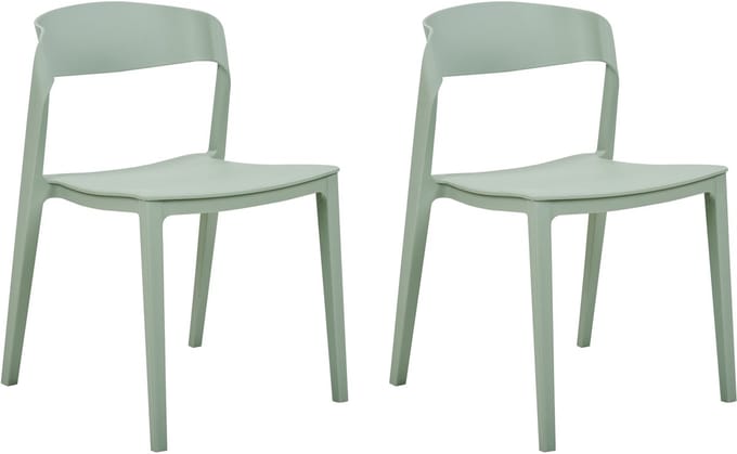SOMERS - Eetkamerstoel set van 2 - Mintgroen - Plastic