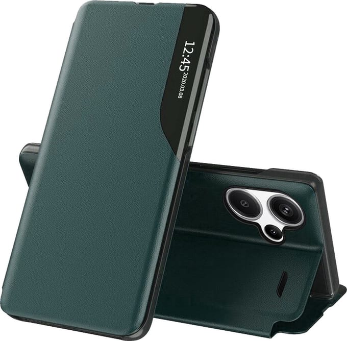 Hoesje geschikt voor Xiaomi Redmi Note 13 Pro Plus - Techsuit eFold Book Case - Donkergroen