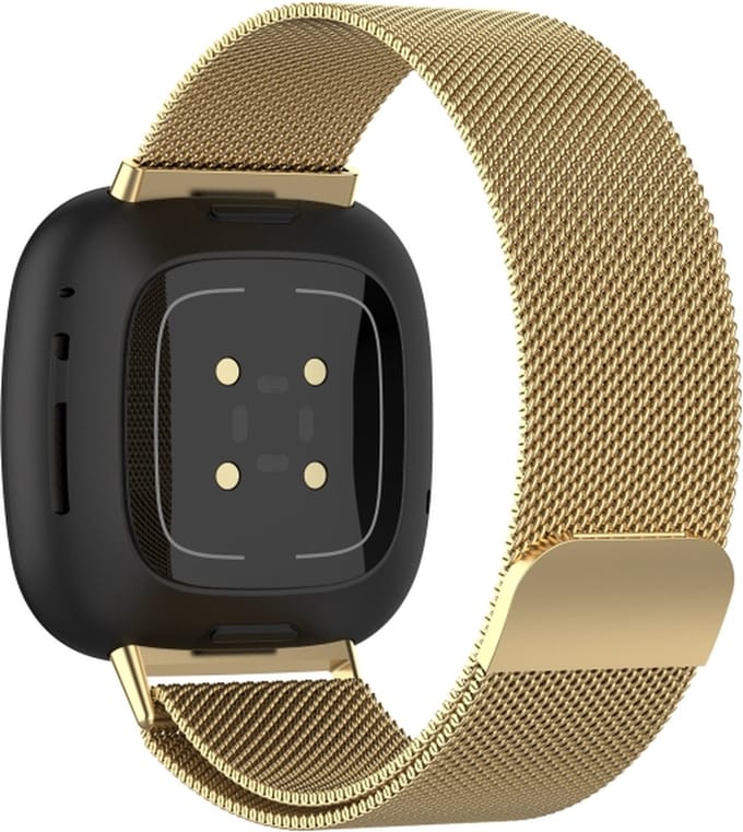 Milanees bandje - geschikt voor Fitbit Versa 3, Versa 4 / Sense - M/L - goud