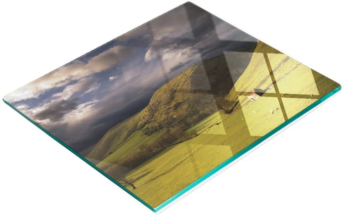 Keukenplank van gehard glas met decoratieve landschapsafbeelding van Peak, 60x52 cm