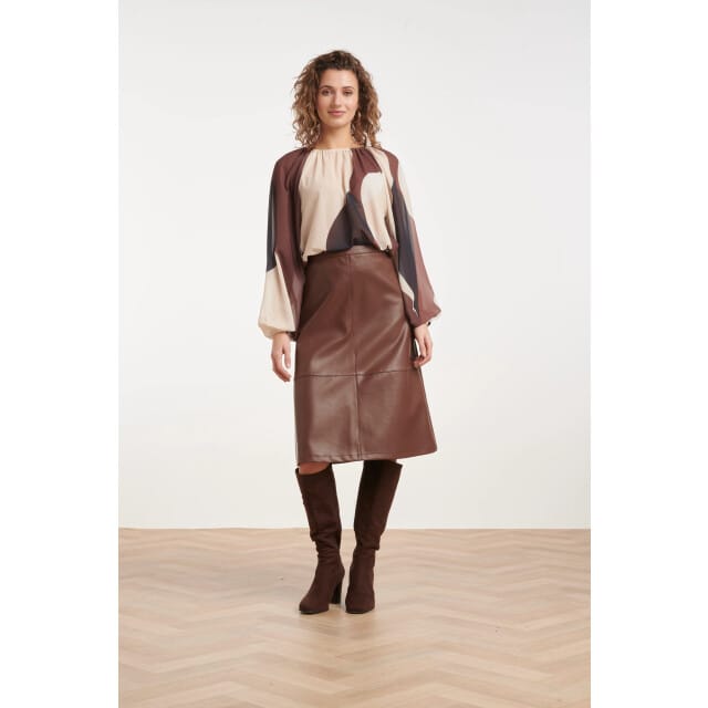 Smashed Lemon Midi rok van faux leather |