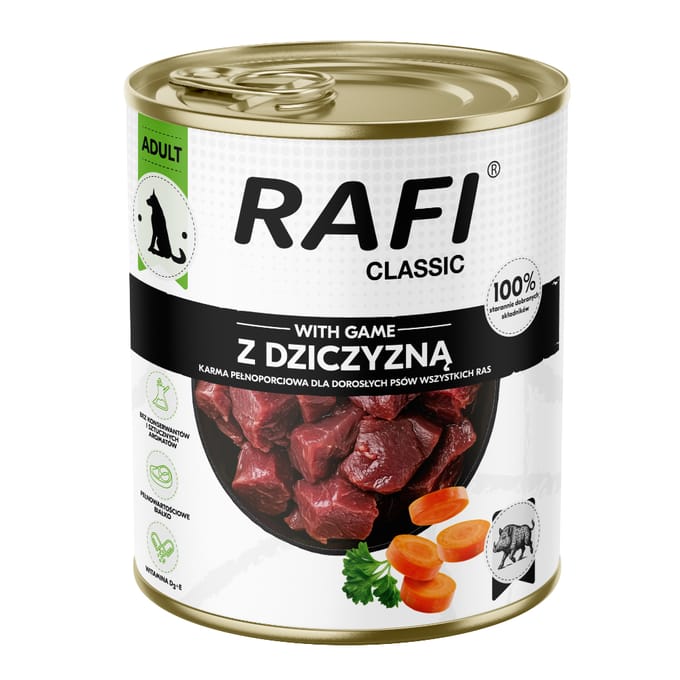 12x800g Rafi Dog Classic Wild natvoer voor honden