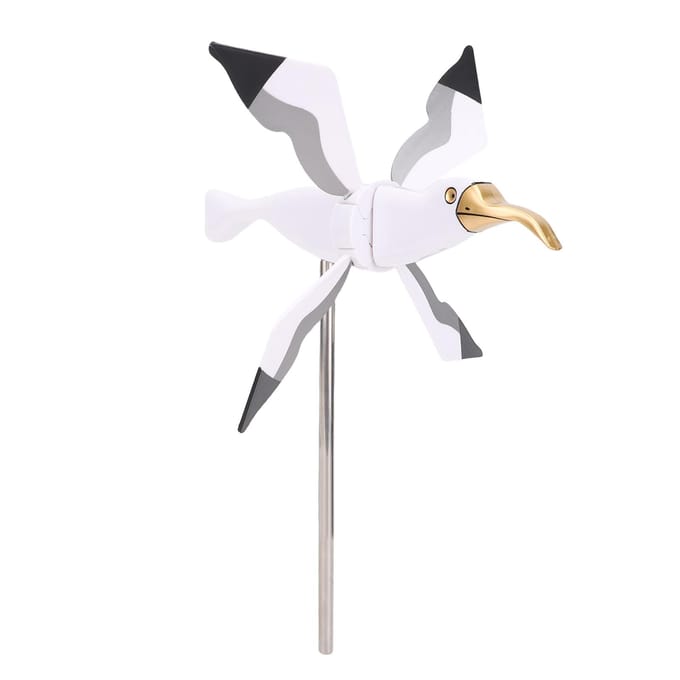 Meeuw Tuinspinner Witte Kleur Weerbestendig Plastic Meeuw Dier Windmolen voor Tuin white