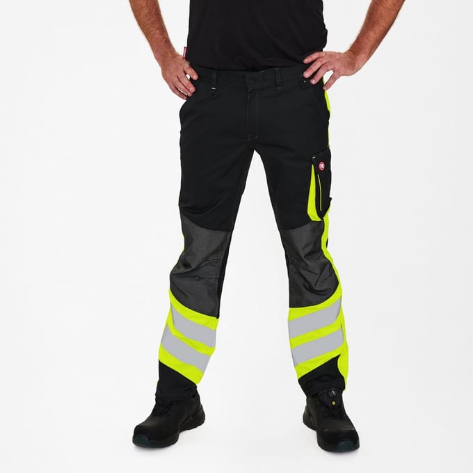 Engel Cargo werkbroek 2870-217 - Black / Hi-vis Yellow - 56