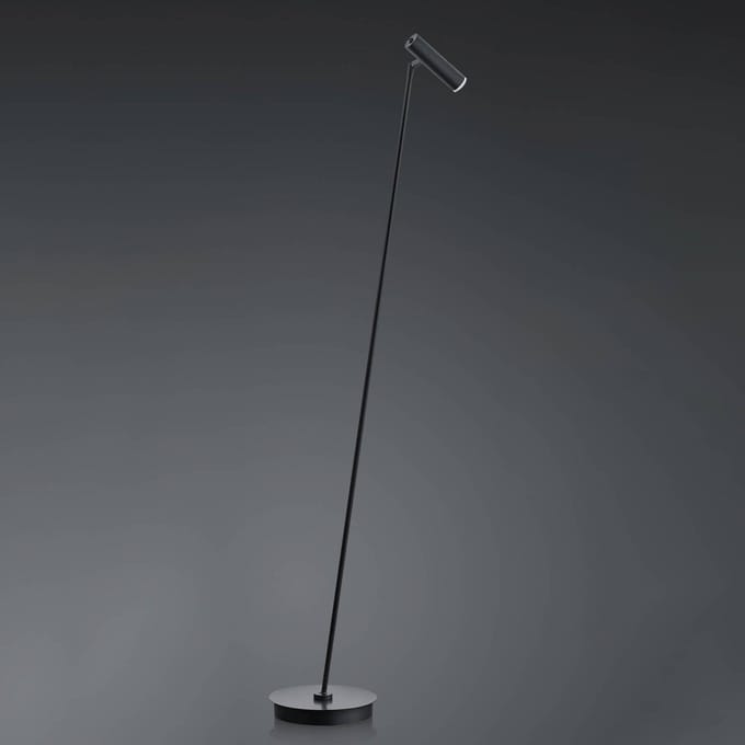 HELL LED vloerlamp Tom, dimbaar, zwart
