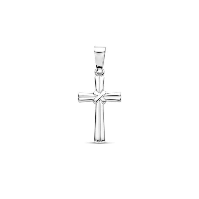 Zilver gerhodineerd hanger kruis 26 mm - 1340531