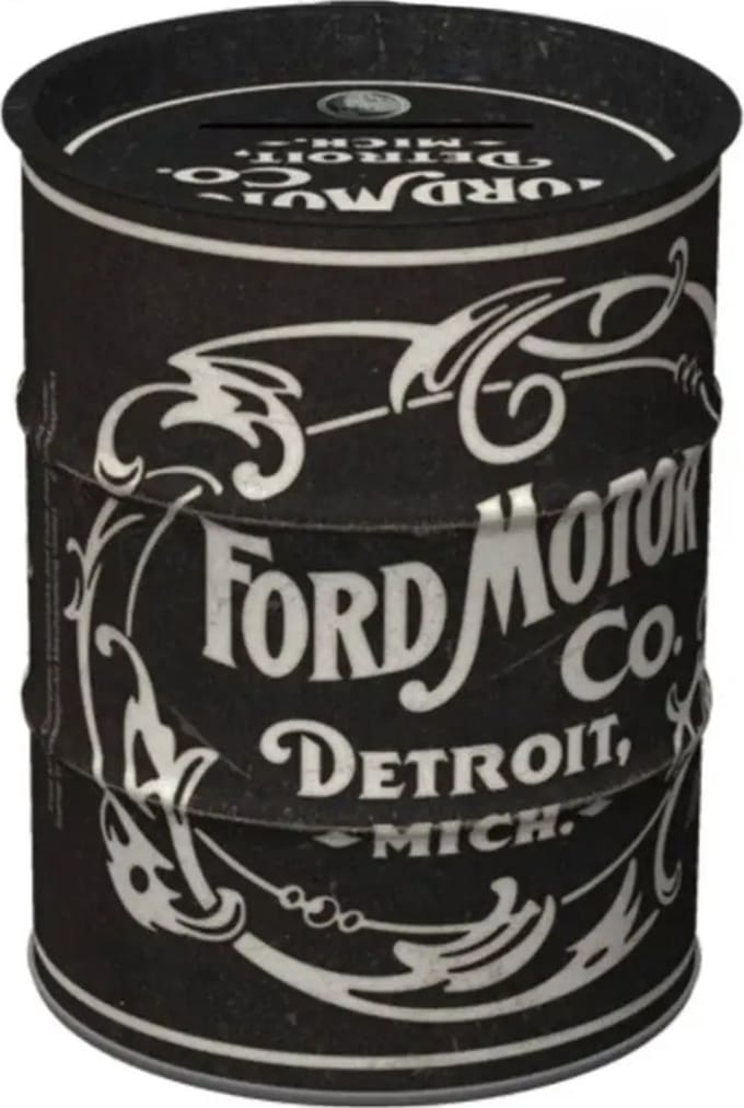 Ford Vintage Logo Olieblik Spaarpot