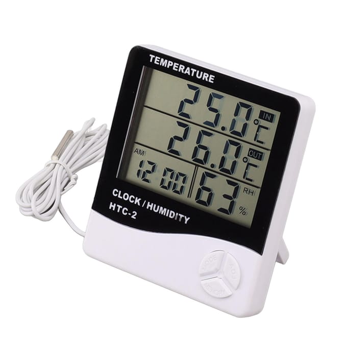 Binnen Buiten Thermometer Hoge Nauwkeurigheid Digitale Hygrometer Groot Scherm Weergave Temperatuur gray