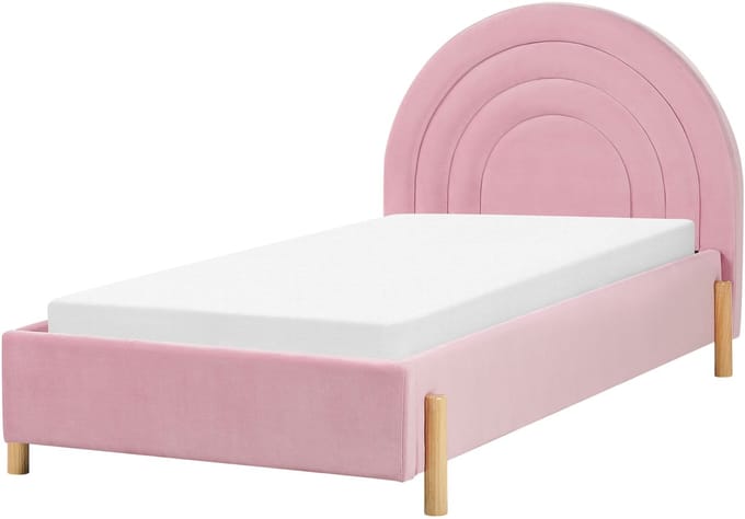 ANET - Bed - Roze - 90 x 200 cm - Fluweel