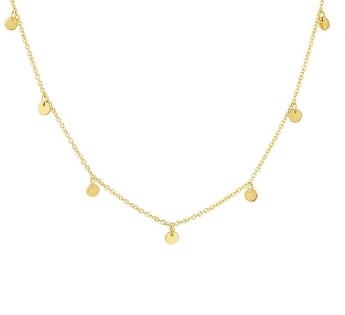 YO&NO - Ketting - Goud -  Anker - Rondjes - 1,0 mm - 41/43/45 cm - Sieraden vrouw - 14k - 585 goud