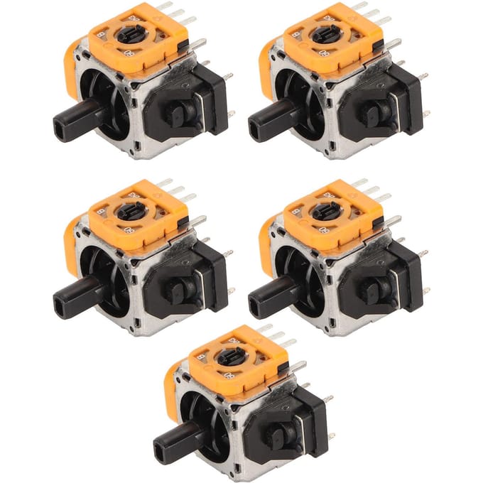 5 Stuks Analoge 3D Joysticks voor PS5 Controller 3D Analoge Joystick Vervangingsonderdeel Reparatiekit black