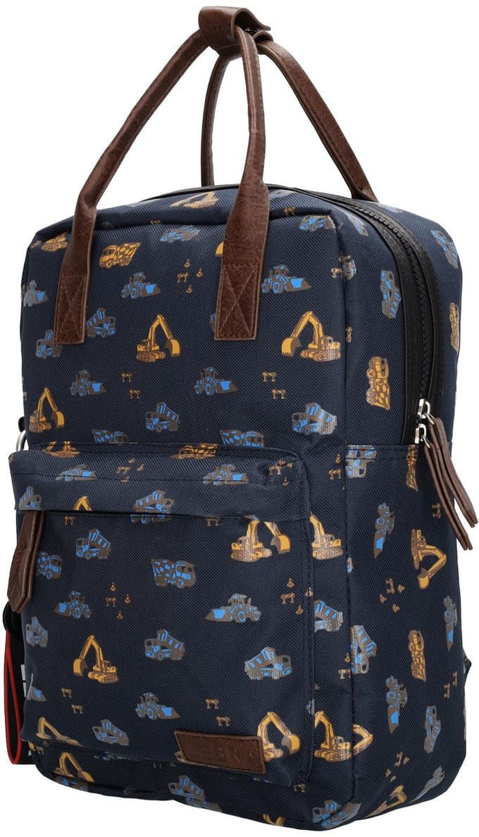 Zebra Trends Bouwvoertuigen School Rugzak - 4-8 Jaar - Top Kwaliteit - Blauw