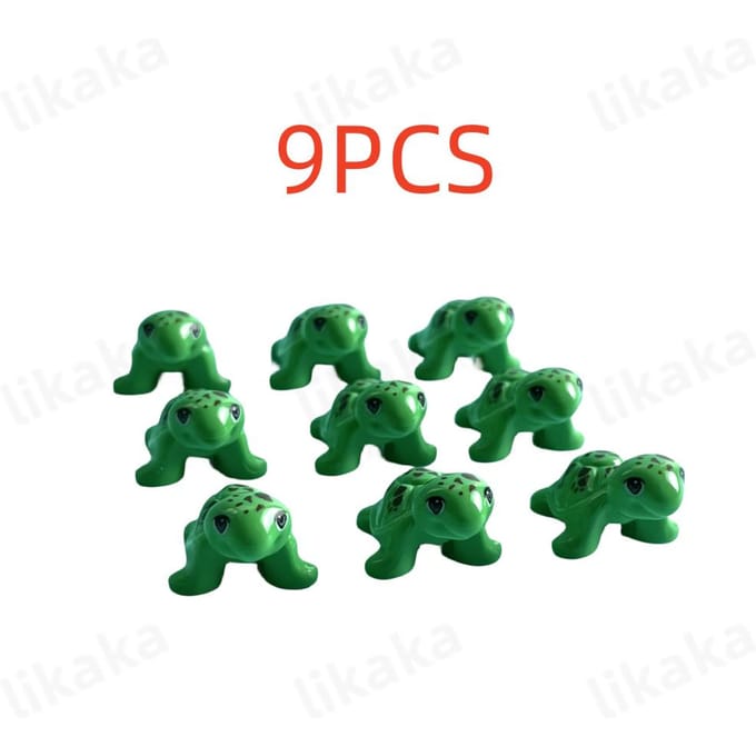 Haute Qualité 9 Pièces Haute Qualité Vertes Haute Qualité Tortues Taille compacte Haute Qualité Construction Blocs Haute Qualité Auto-assemblage Animaux Haute Qualité