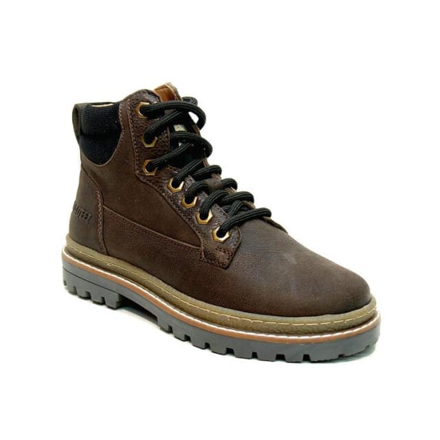 Braqeez 425920-517 Jongens Veterboots - Bruin - Leer - Veters
