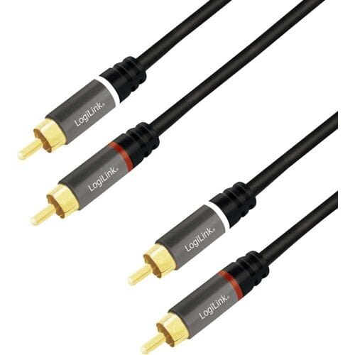LogiLink CA1208 Cinch Audio Aansluitkabel 7.5 m Zwart Afgeschermd, Kleurcodering