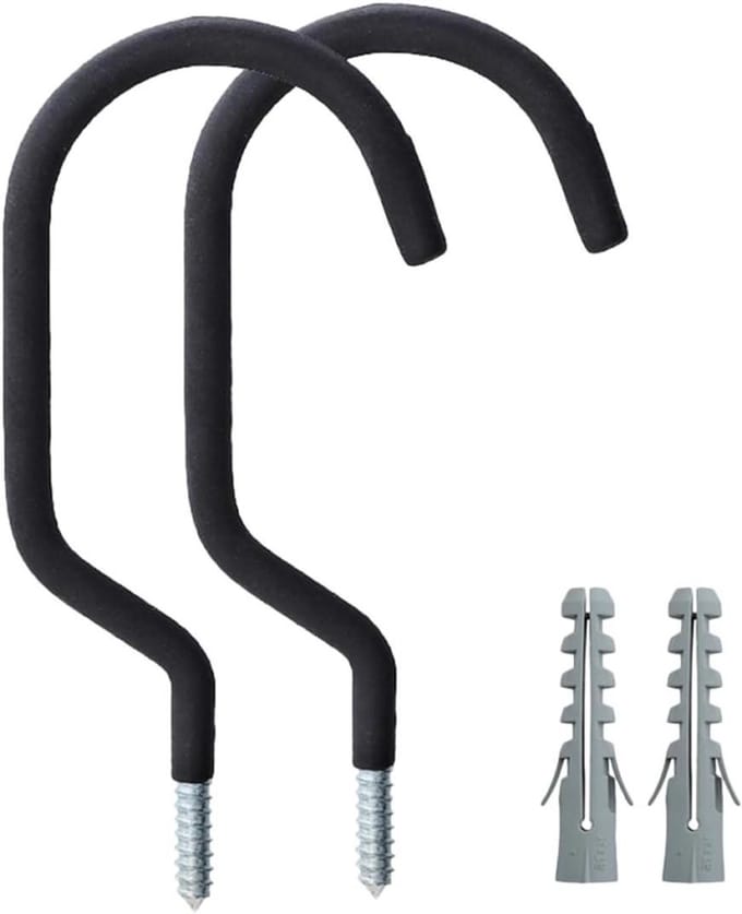 Fiethaken Staal - Wandhaken Fiets - Garage Opslag - Zware Belasting - 2 stuks - Zwart