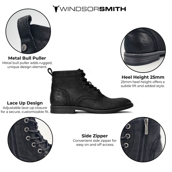 Windsorsmith Zwart Leren Chelsea Enkellaarzen - Sergio
