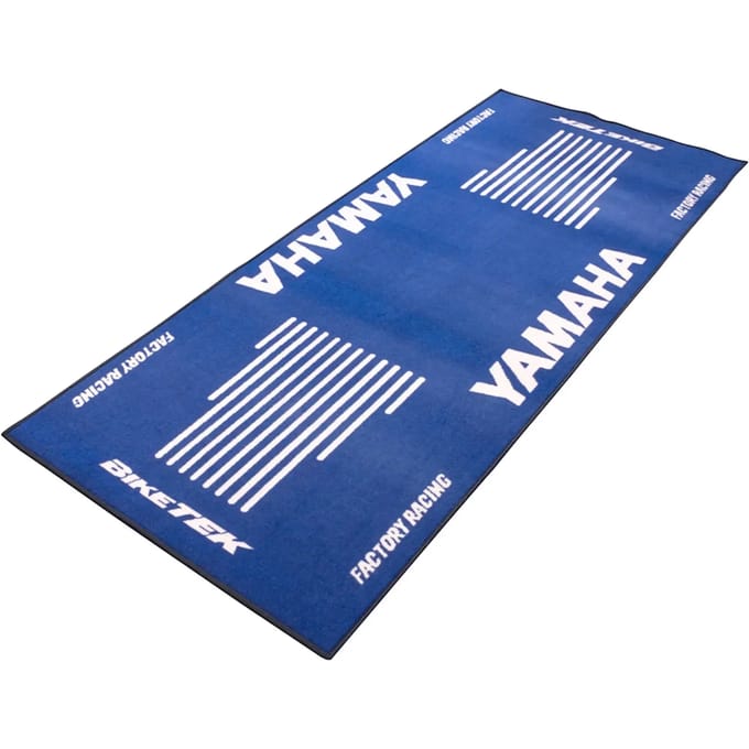 biketek garage mat blauw wit milieu mat voor motor yamaha stand nieuw