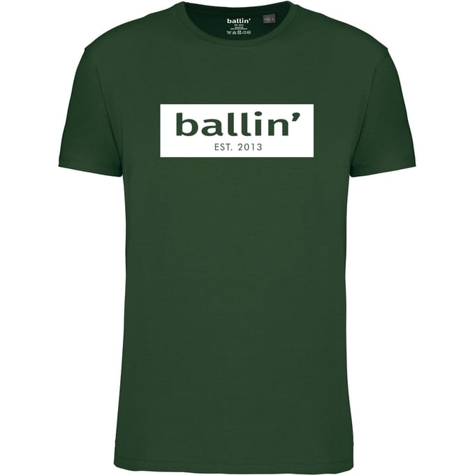 Heren Tee SS met Ballin Est. 2013 Cut Out Logo Shirt Print - Groen - Maat M