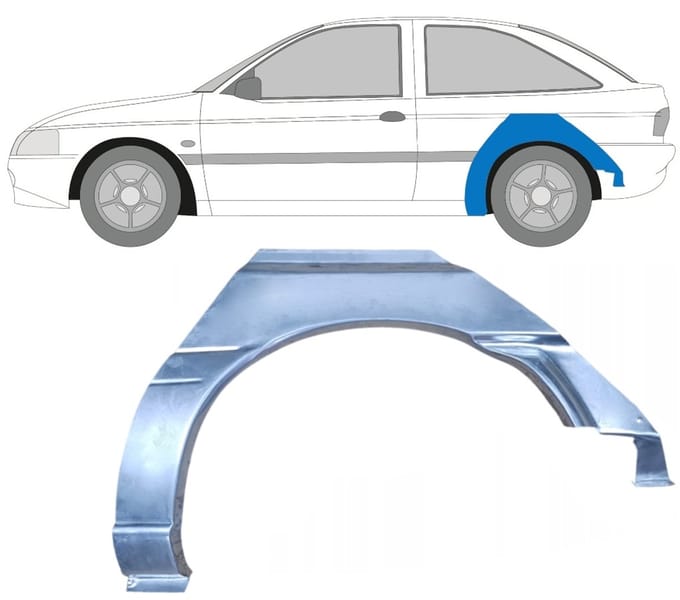 Reparatiepaneel achterspatbord voor Ford Escort 1995-2000 / Links