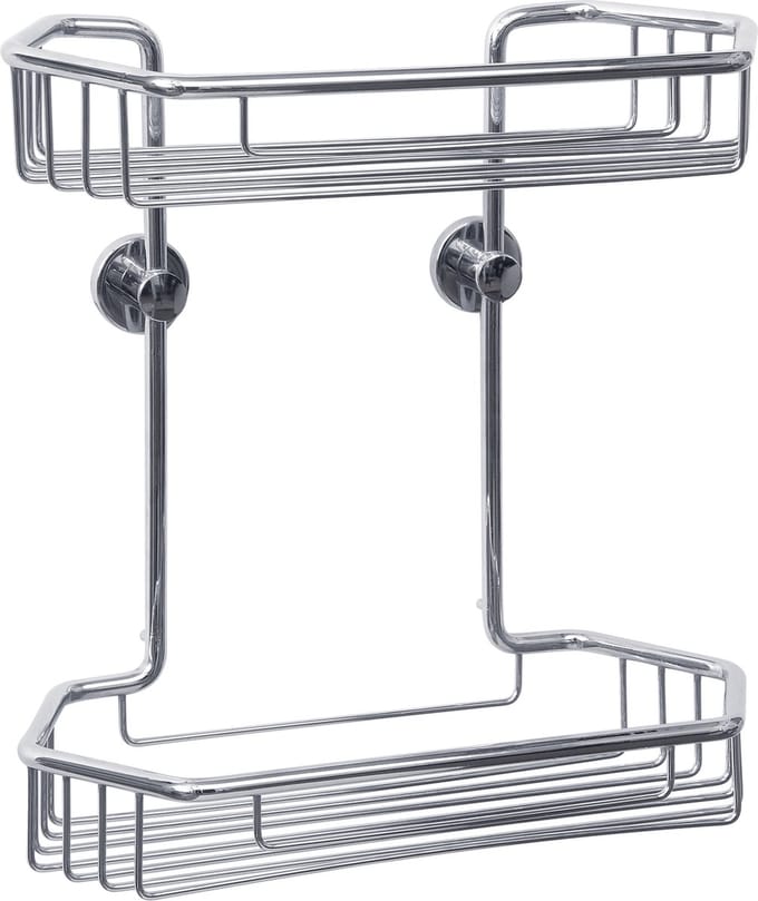 tesa draadplank 2 manden chroom messing badkamer zelfklevend zonder boren – 40227