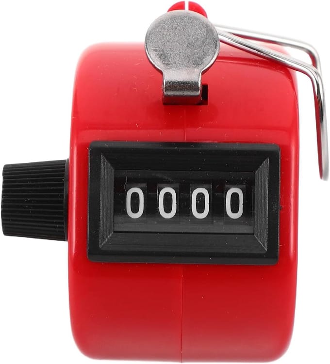 Handmatige Teller - Telapparaat Clicker - Scores Bijhouden - Lichtgewicht Ontwerp - 26 Gram - Rood