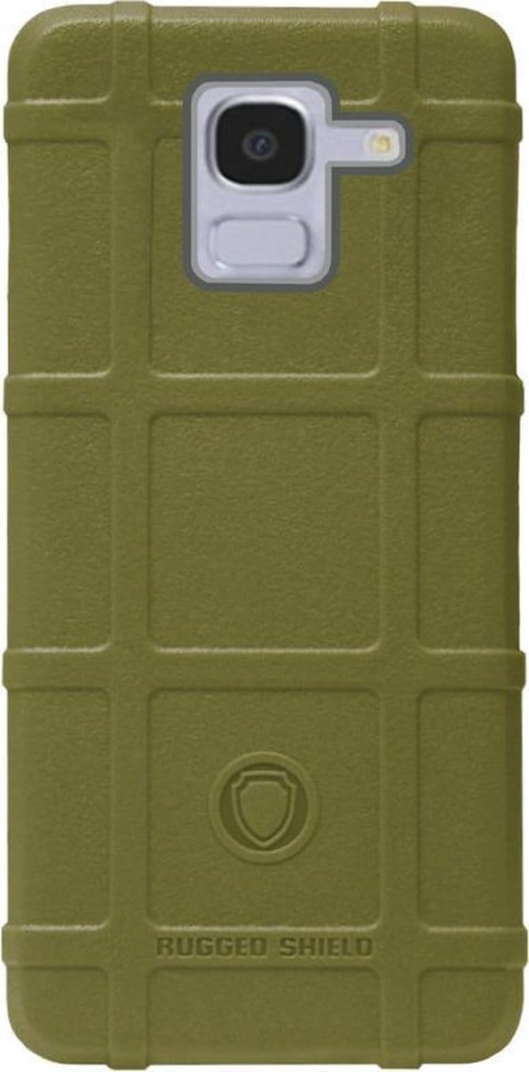 - RUGGED SHIELD Rubber Bumper Case Hoesje Geschikt voor Samsung Galaxy J6 Plus (2018) - Groen