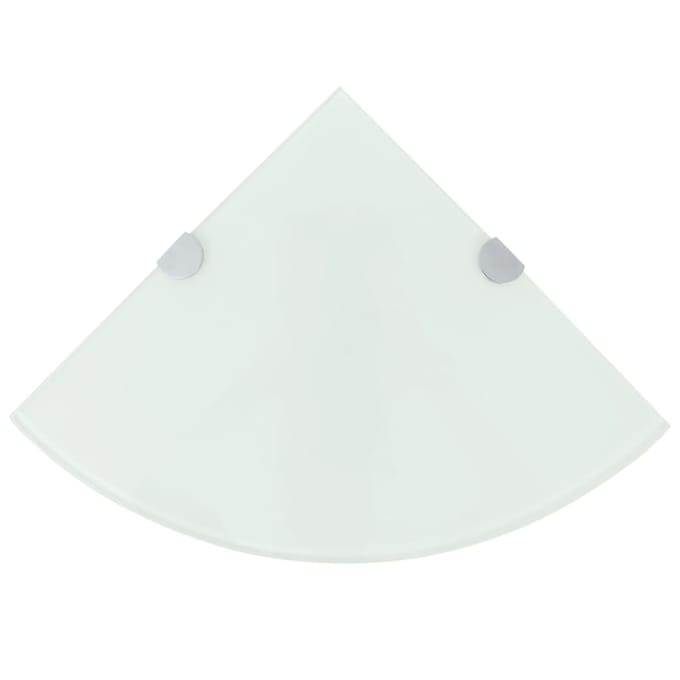 vidaXL - Hoekschappen - 2 - st - met - chromen - dragers - 35x35 - cm - glas - wit