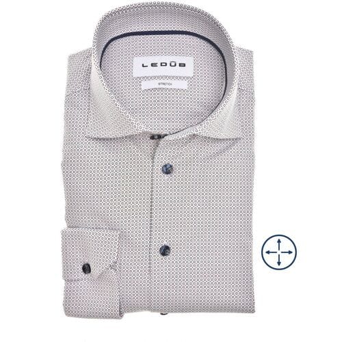 Ledûb Overhemd Sophisticated Spot Print Blauw / male