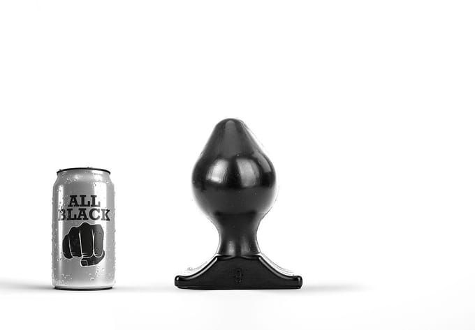 All Black Buttplug 17 x 9 cm - zwart
