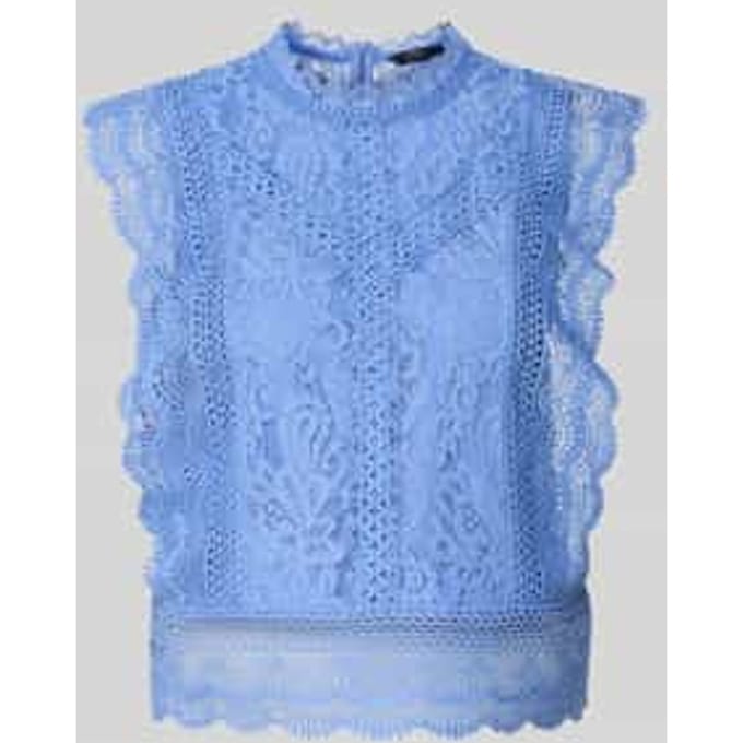 slim fit blousetop met katoen, viscose en lyocell model 'KARO'