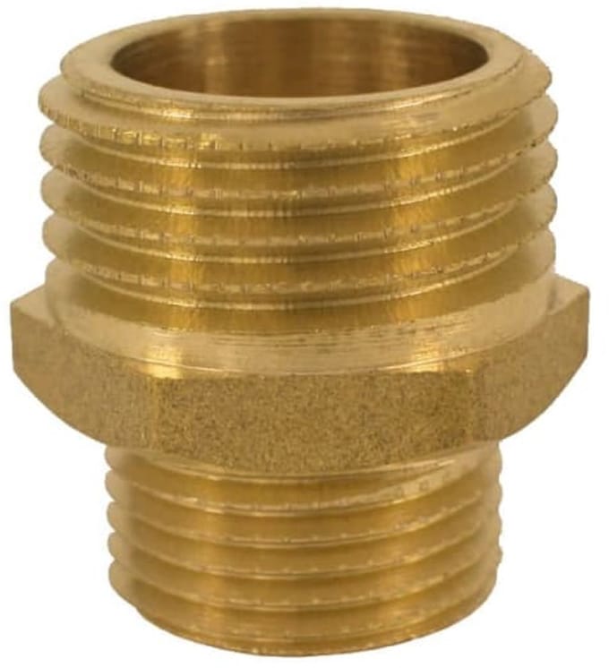 Messing Verloopnippel, 1/2" naar 1", Draadfitting Messing