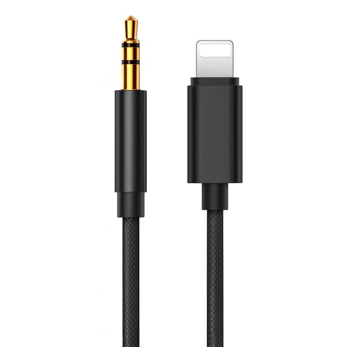 Aux kabel 3.5mm Jack naar Lightning - Geschikt voor iPhone - Audio Converter - 1 Meter - Gevlochten