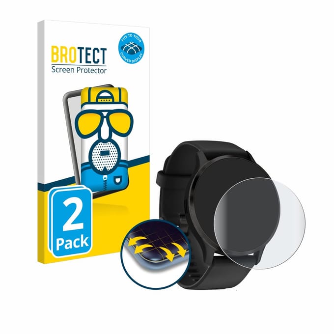 BROTECT - Screenprotector voor Garmin Venu 3 - Folie Beschermfolie matte volledig dekking 2 Stuks
