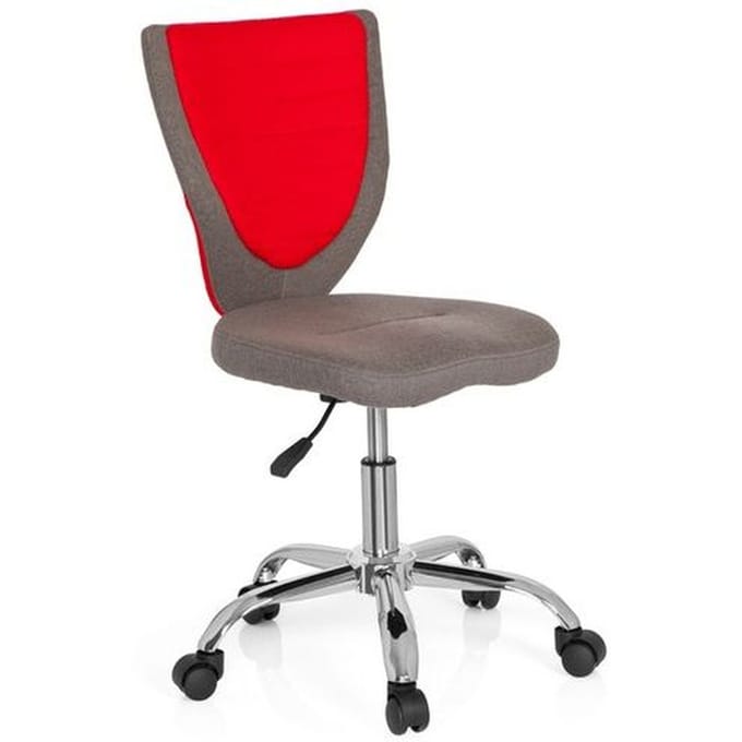 hjh office Kiddy Comfort - Bureaustoel - Stof - Grijs/rood