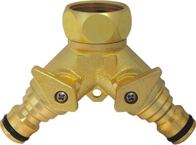 C.K G7918 Messing 2-voudige splitser 24,2 mm (3/4) binnendraad, Steekkoppeling