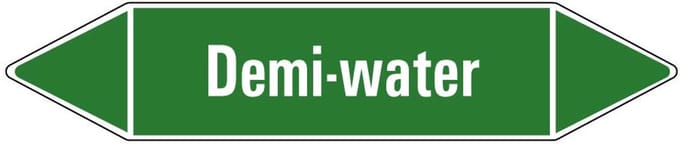 Demi-water leidingmarkering op vel 126 x 26 mm - 5 per vel