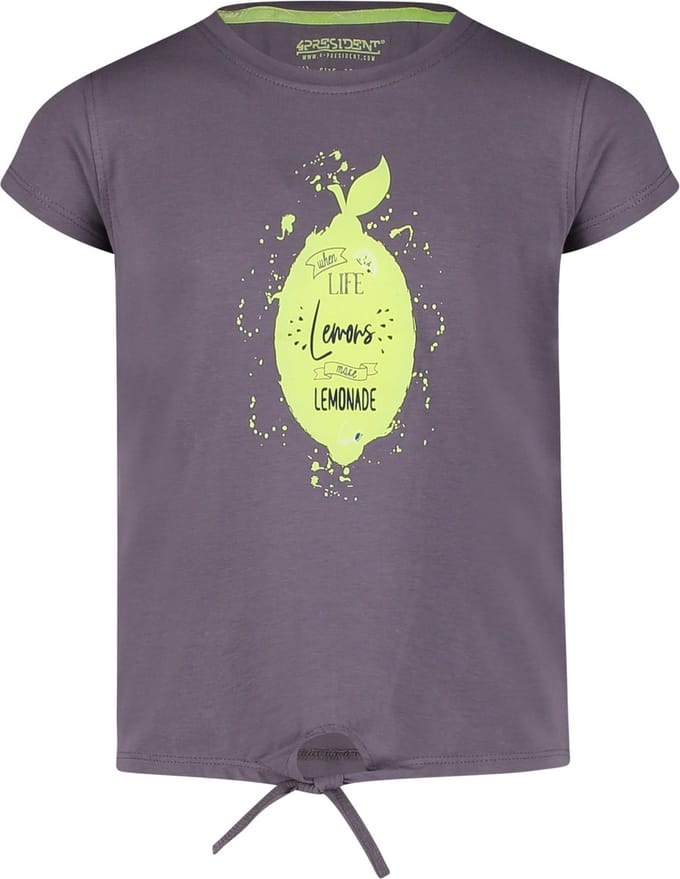 4PRESIDENT T-shirt meisjes - Anthracite - Maat 152 - Meiden shirt