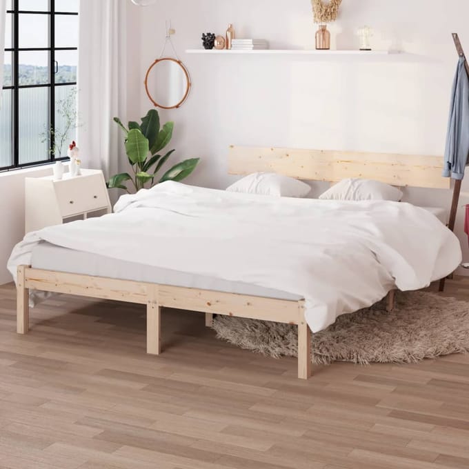 vidaXL - Bedframe - massief - grenenhout - 150x200 - cm