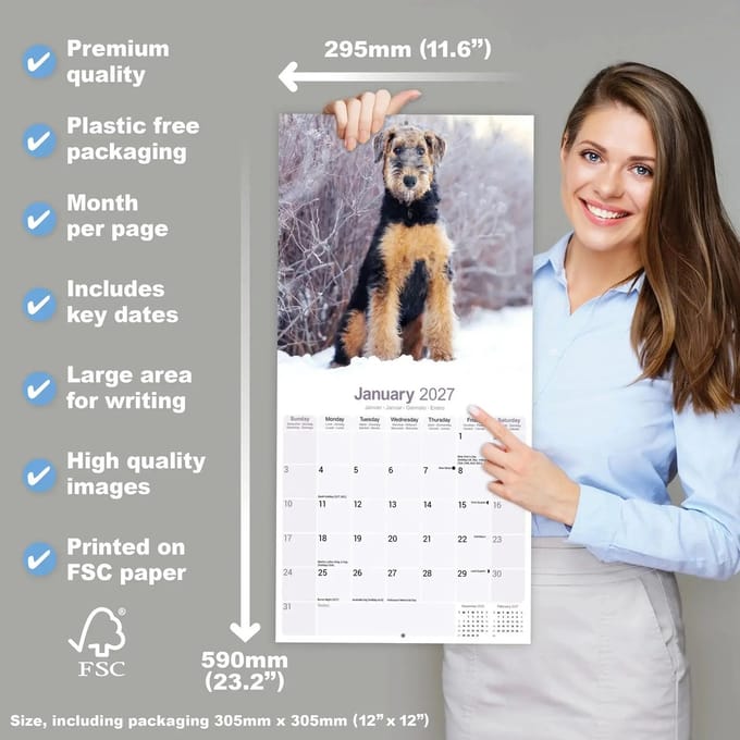 Airedale Terrier Kalender 2027