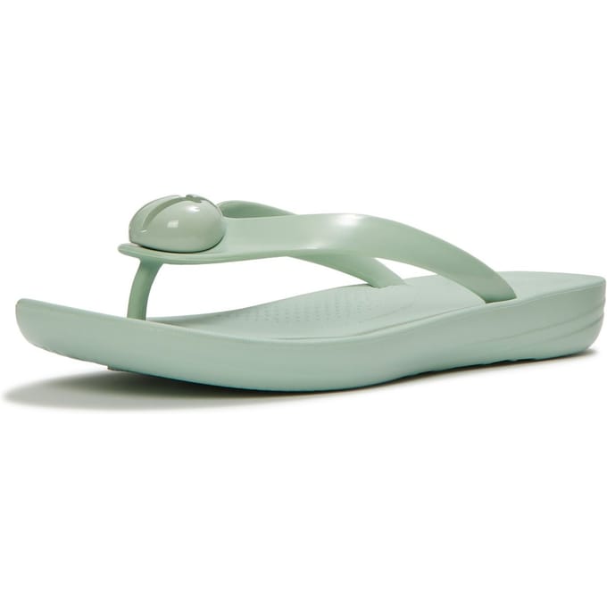 Fitflop iQushion Glanzend-Knop Polyurethaan Dames Mint Fluister Flip-Flops