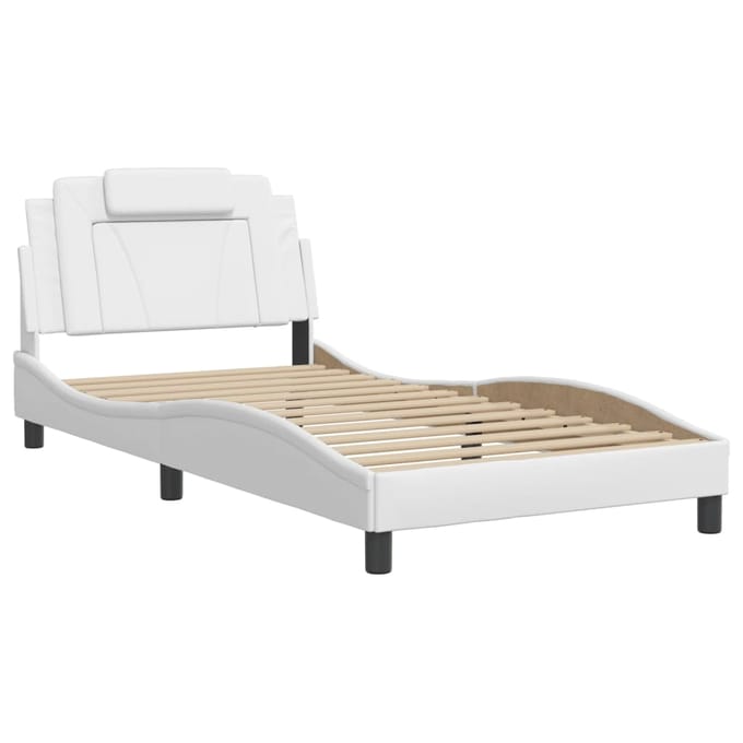 vidaXL - Bedframe - "Viana" - met - LED - zonder - matras - wit - 100x200 - cm