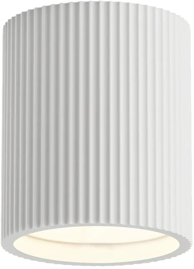 Artdelight - Plafondlamp Toulouse ribbel Ø 11 cm gips wit