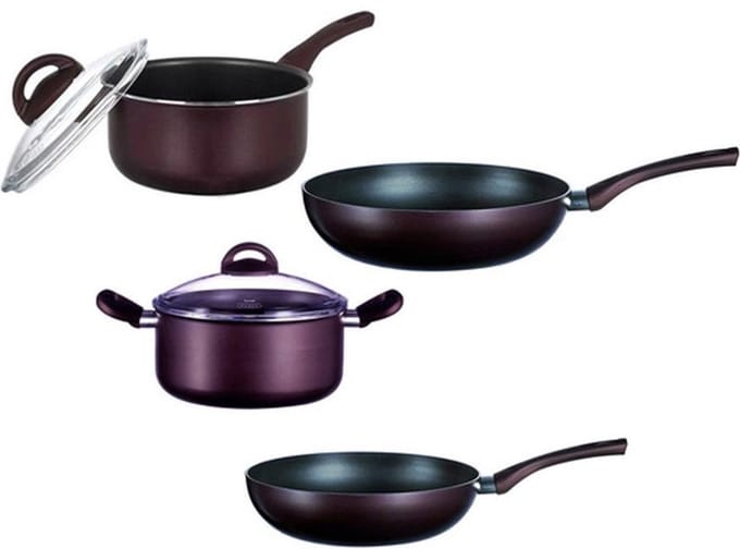 Pyrex Origin Minerals Hoogwaardig Aluminium  Pannenset - 6 Delig