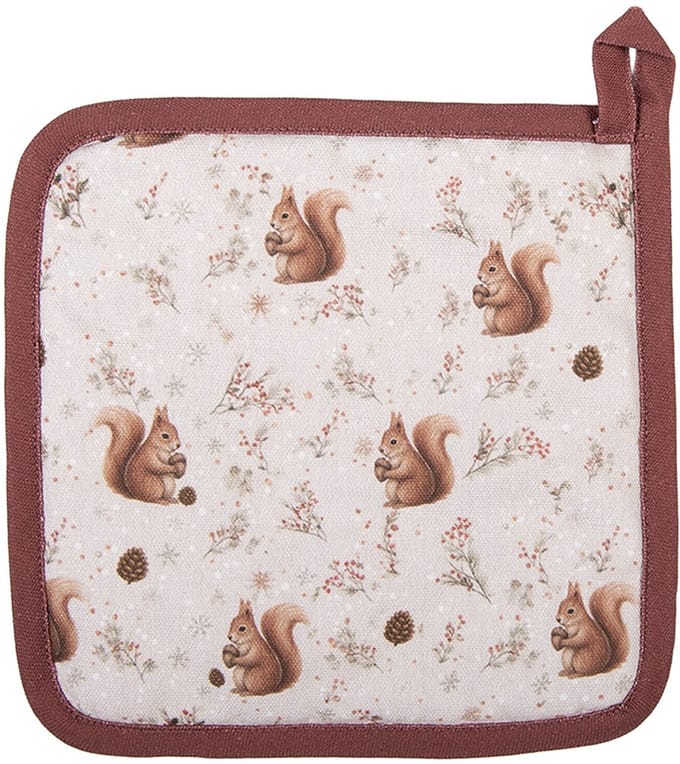 Clayre & Eef Pannenlap 20x20 cm Beige Katoen